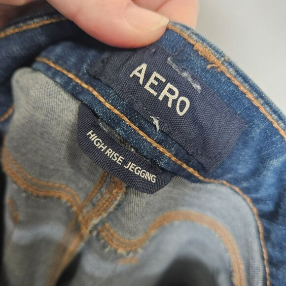 Aero NWT High Rise Jegging 6 Reg Flex Effects Denim Distressed Look Womens Jeans - Picture 6 of 7